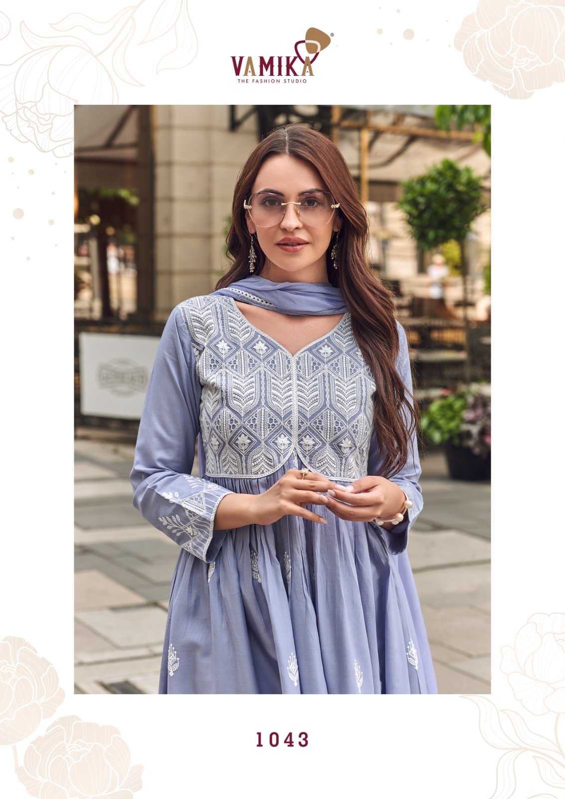 Rayon  Embroidery Anarkali Suit